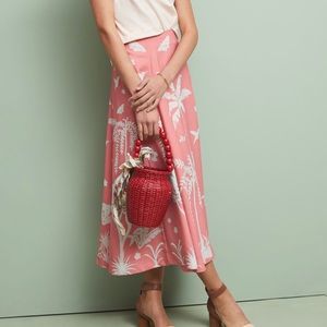 Anthropologie Palm Tree Skirt size L